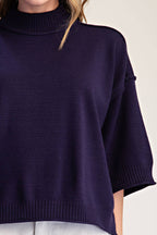 Mock Neck 3/4 sleeves Sweater