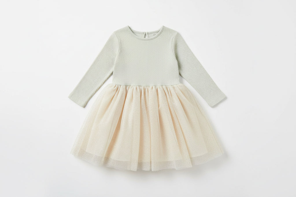 Birdie Knit and Tulle Sparkle Dress