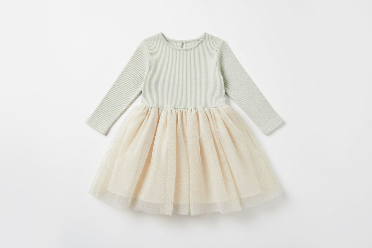 Birdie Knit and Tulle Sparkle Dress