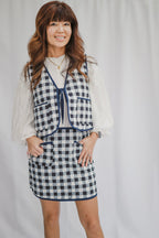 Navy & Ivory Quilted Vest Set