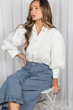 White Long sleeve big cuff