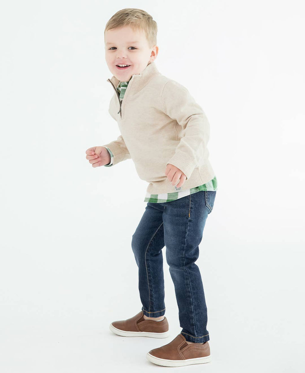 Oatmeal Quarter-Zip Sweater