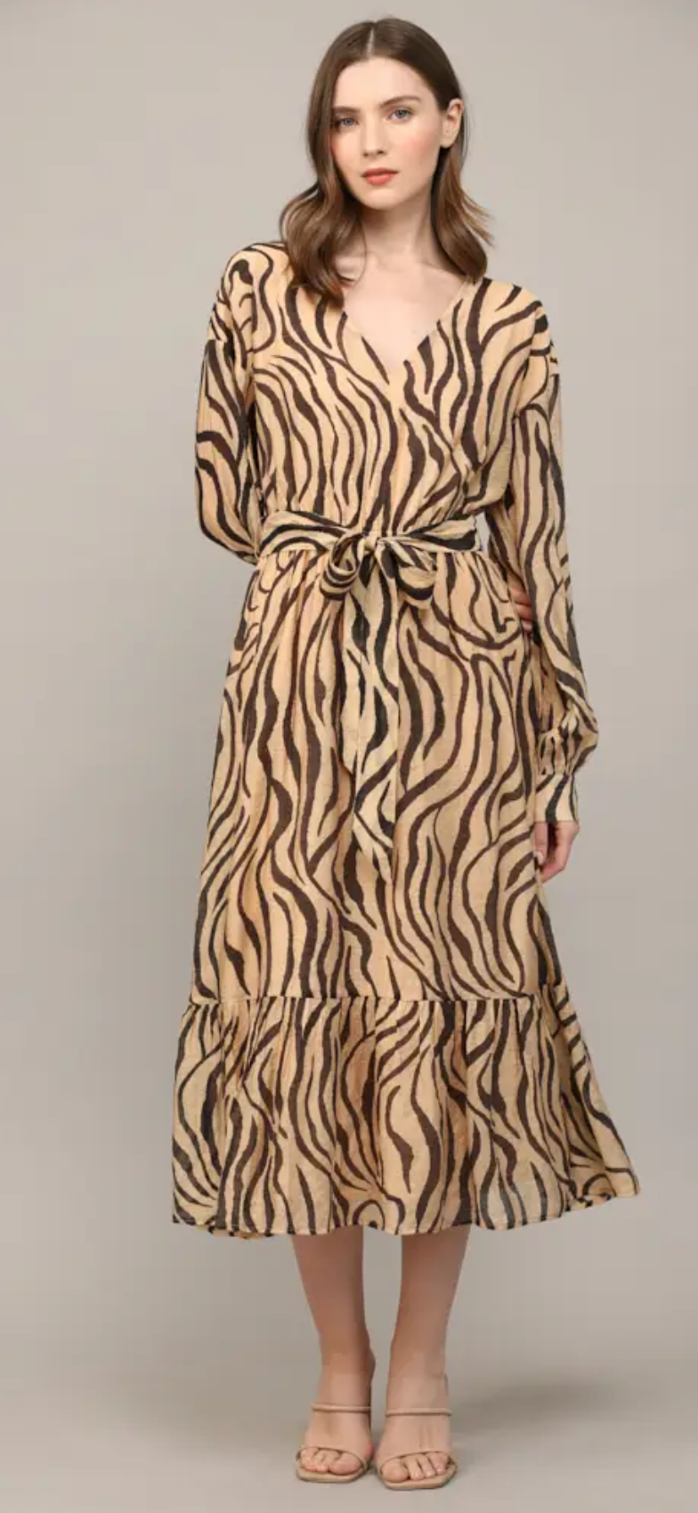 Zebra Stripe Midi Dress