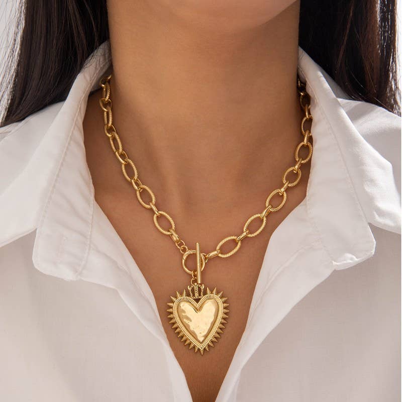 Chunky Heart Chain Necklace