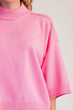 Mock Neck 3/4 sleeves Sweater