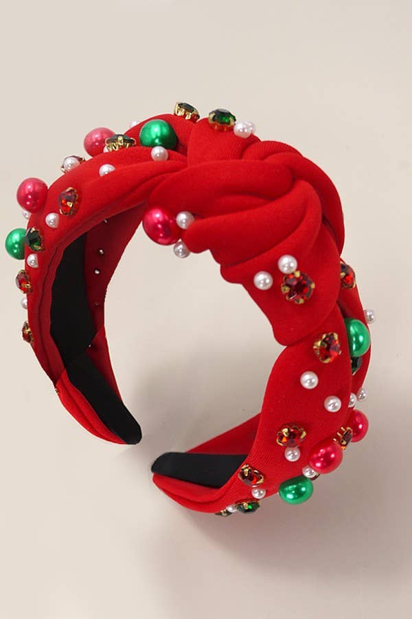 CHRISTMAS JINGLE BELL BEADED HEADBAND