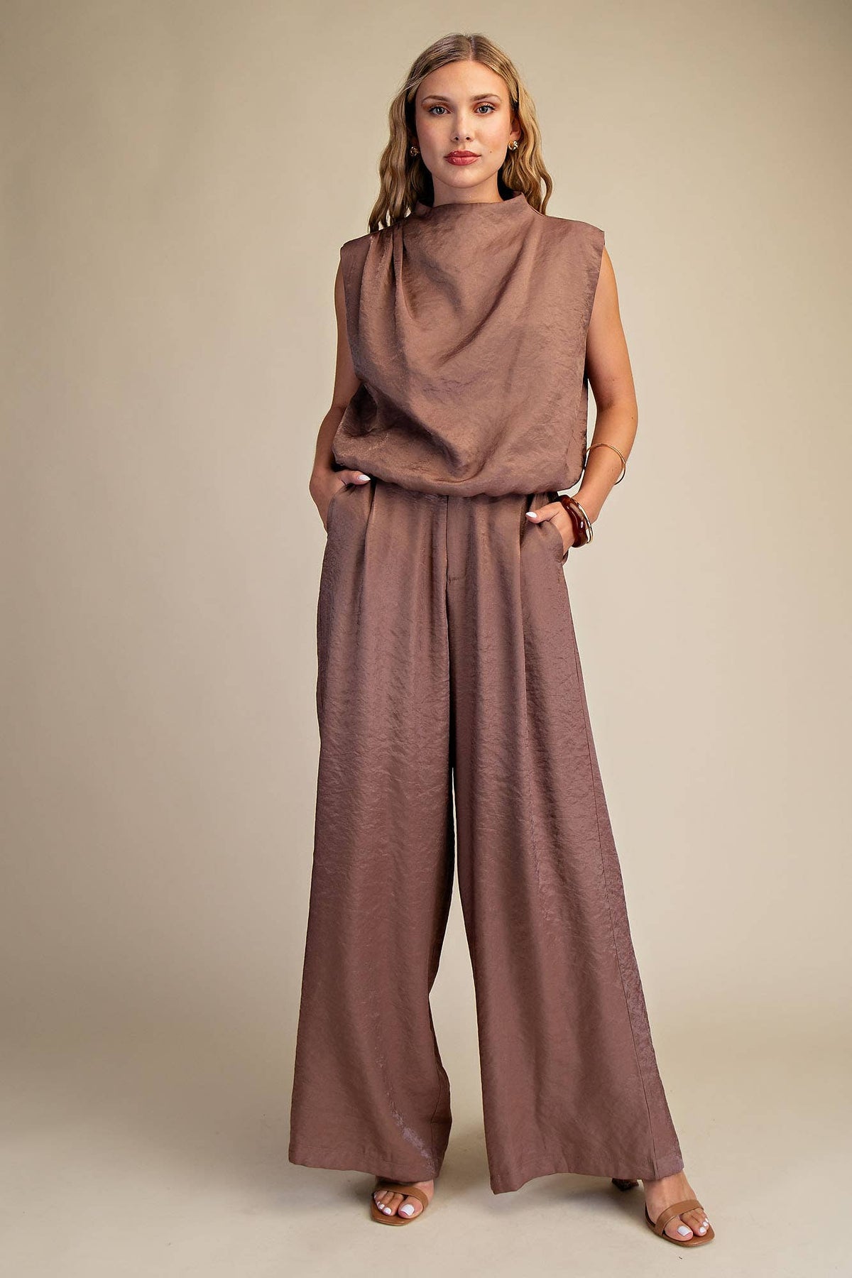 High Waist Tailored Wide Pants