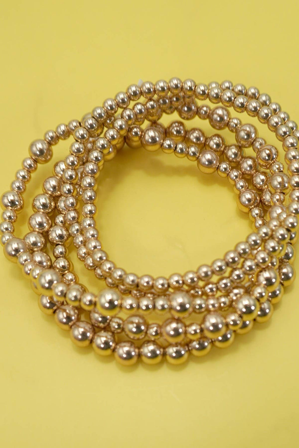 Gold Beaded Bracelet Stack