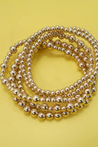 Gold Beaded Bracelet Stack