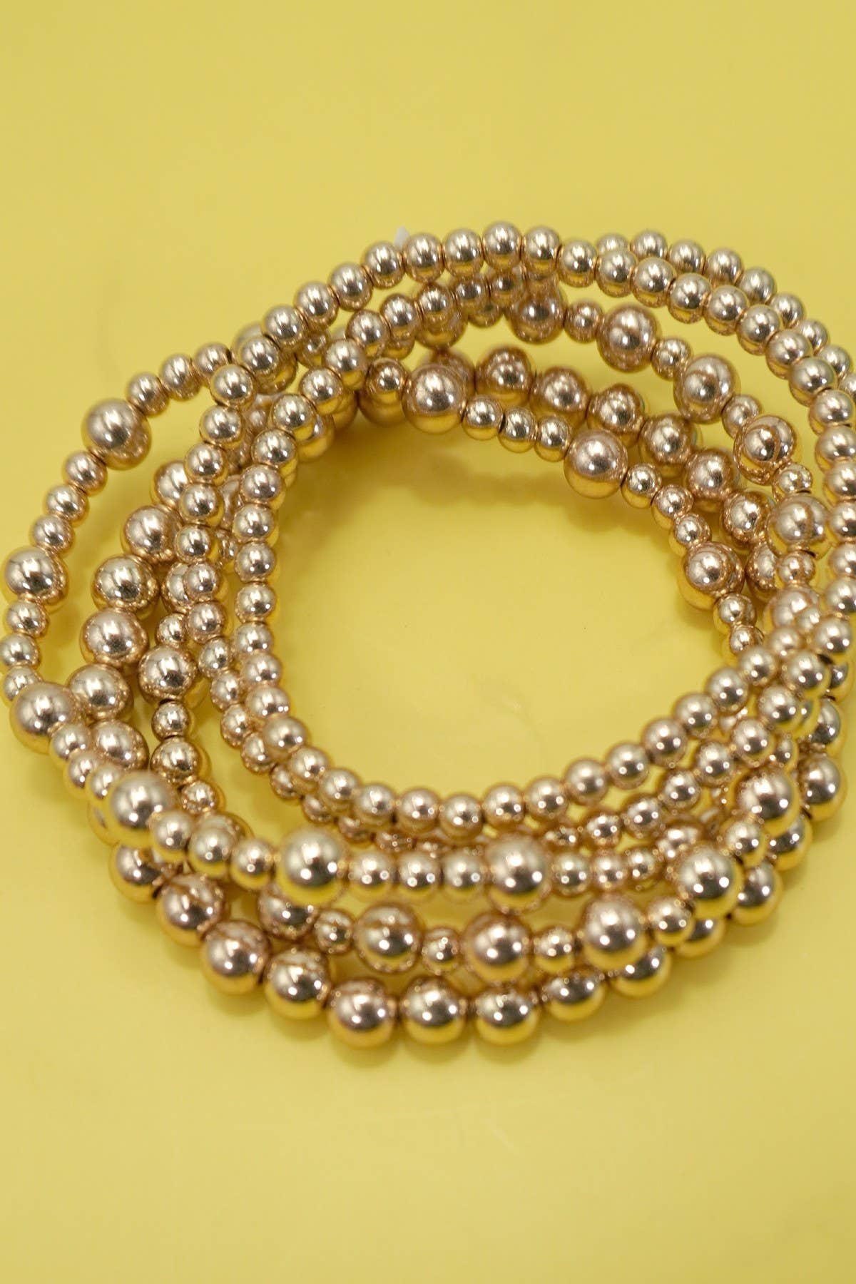 Gold Beaded Bracelet Stack