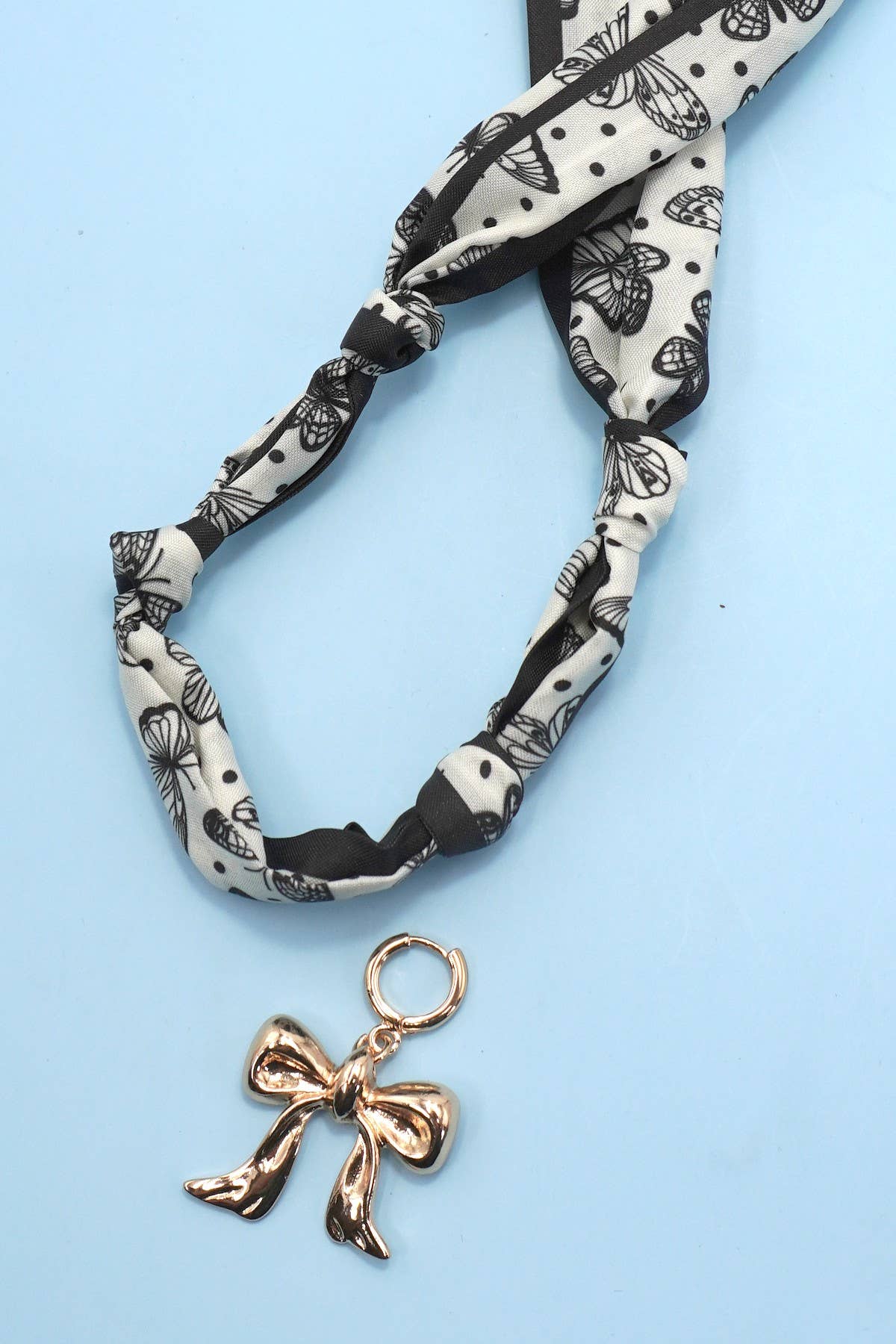 Scarf Bow Charm Necklace