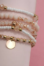 Pink Beaded Charm Stack