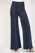 Striped Detail Stretch Denim
