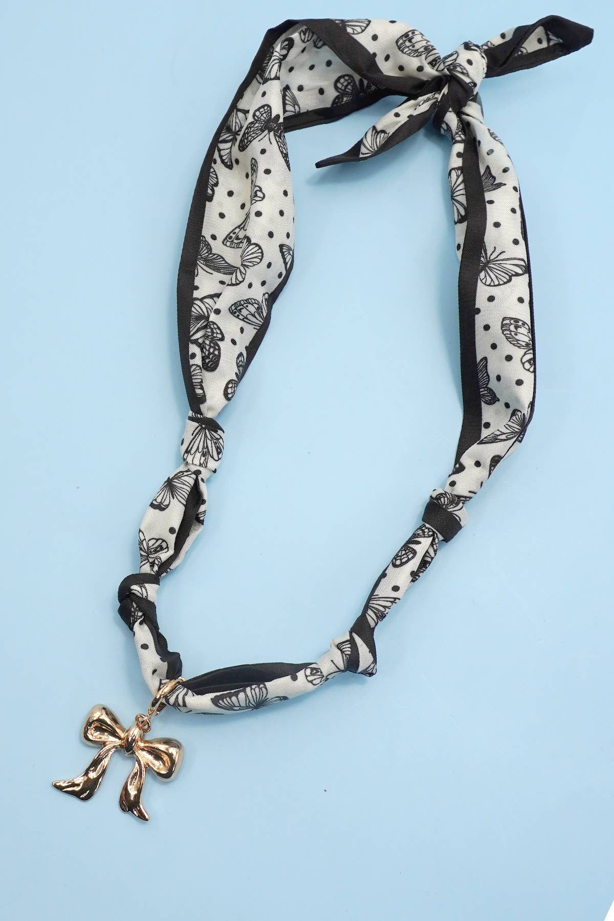 Scarf Bow Charm Necklace