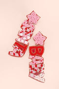 CHRISTMAS HOLIDAY SANTA BABY BEADED EARRINGS