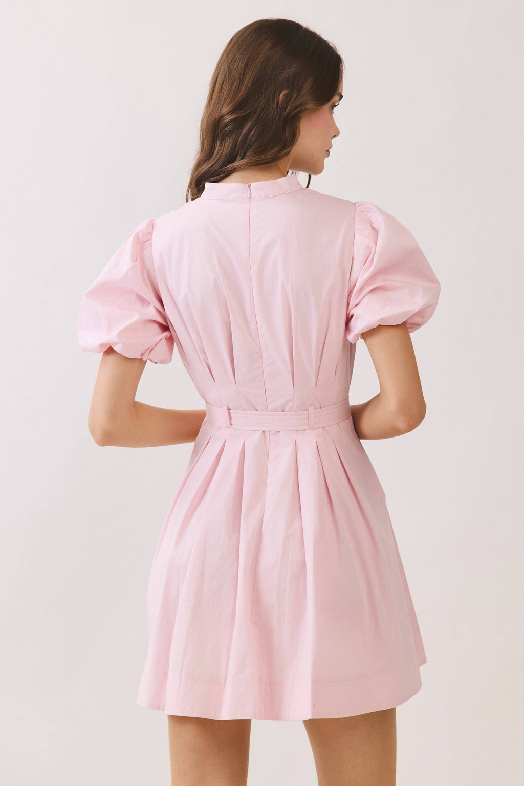 Belted Puff Sleeve Mini Dress