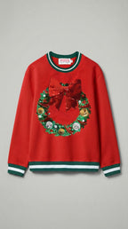 Red Sequin Wreath Christmas Sweatshirt