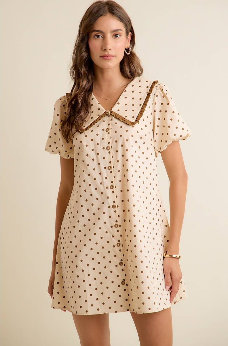 Polka Dot Peter Pan Collar Mini Dress