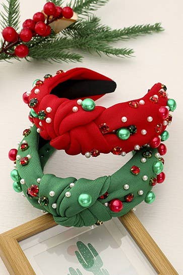 CHRISTMAS JINGLE BELL BEADED HEADBAND