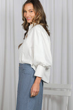 White Long sleeve big cuff