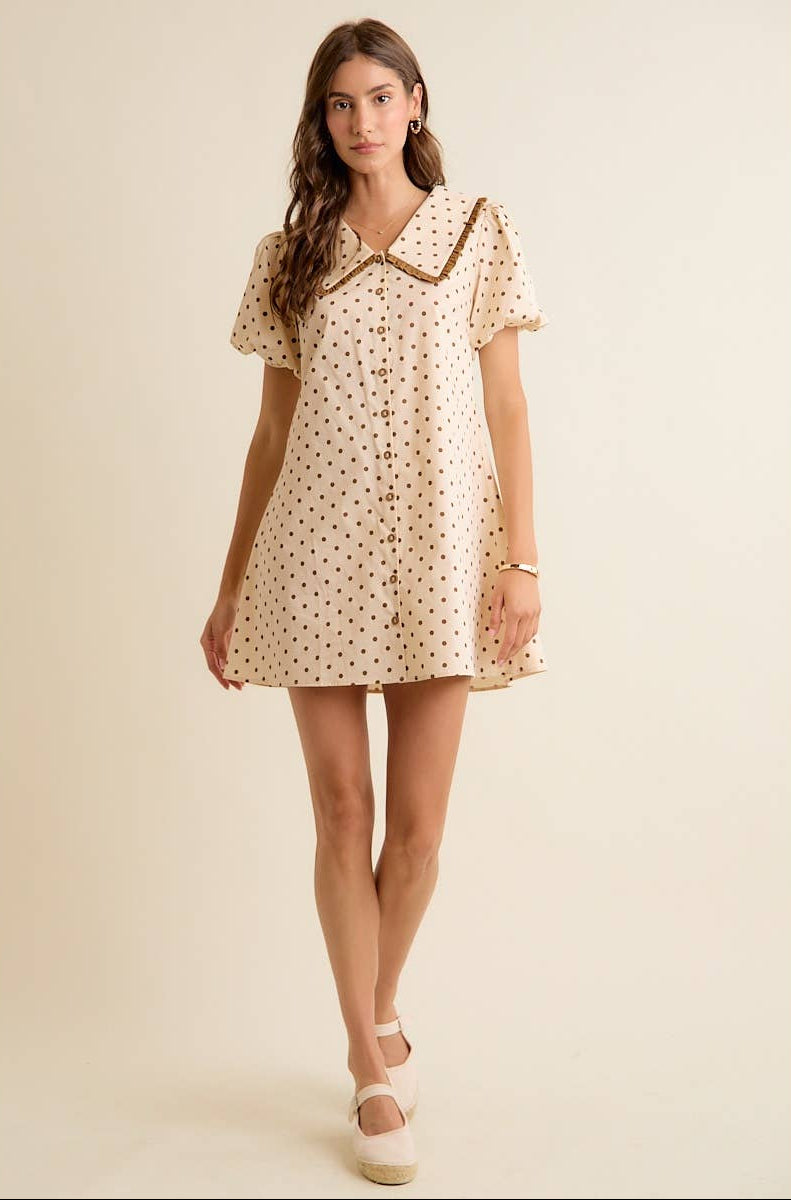 Polka Dot Peter Pan Collar Mini Dress
