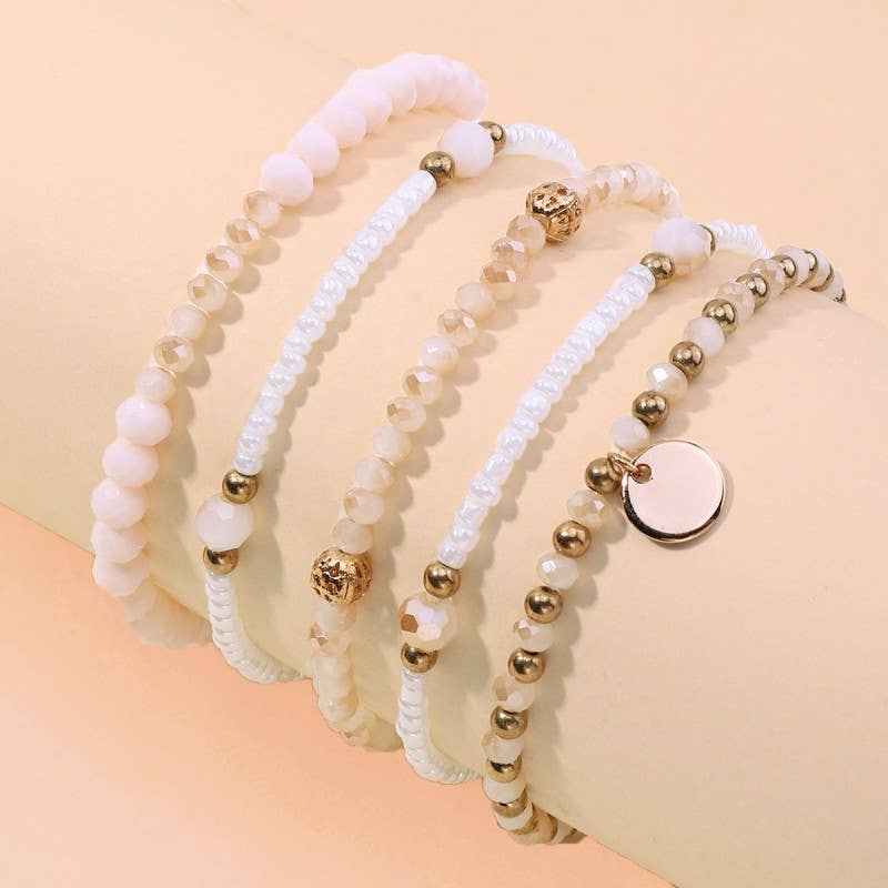 Pink Beaded Charm Stack