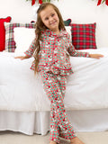SoftSnooze™ Girls  Dear Santa Christmas Ruffle Pajama