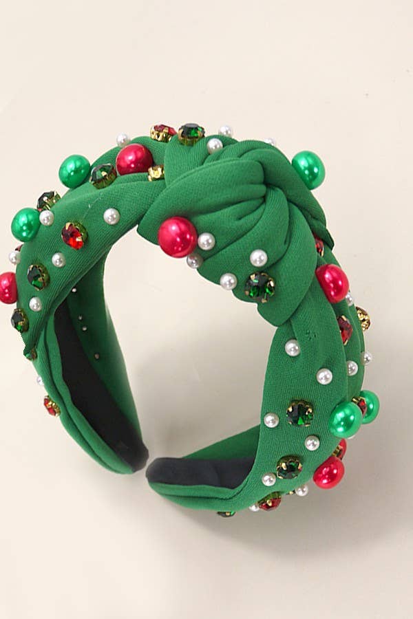 CHRISTMAS JINGLE BELL BEADED HEADBAND