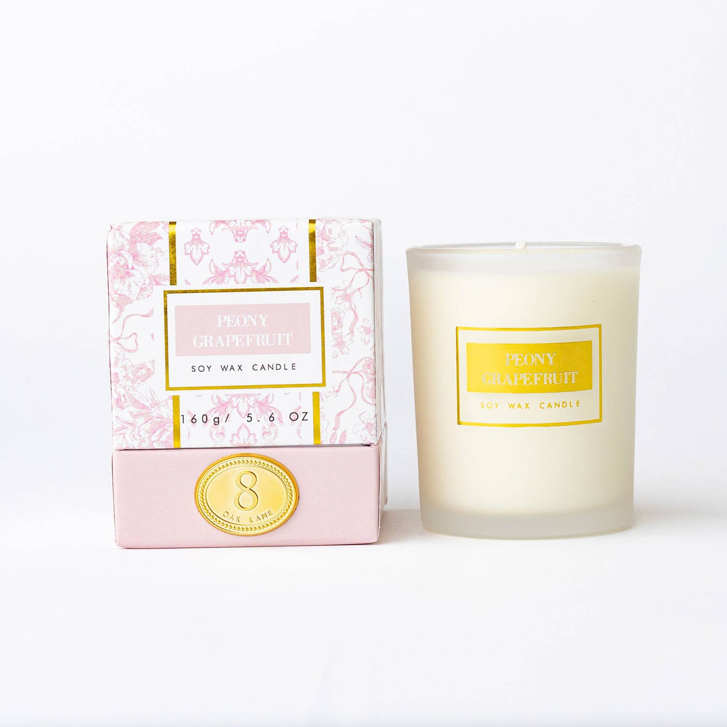 Peony Grapefruit Soy Wax Candle 5.6oz