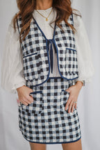 Navy & Ivory Quilted Vest Set