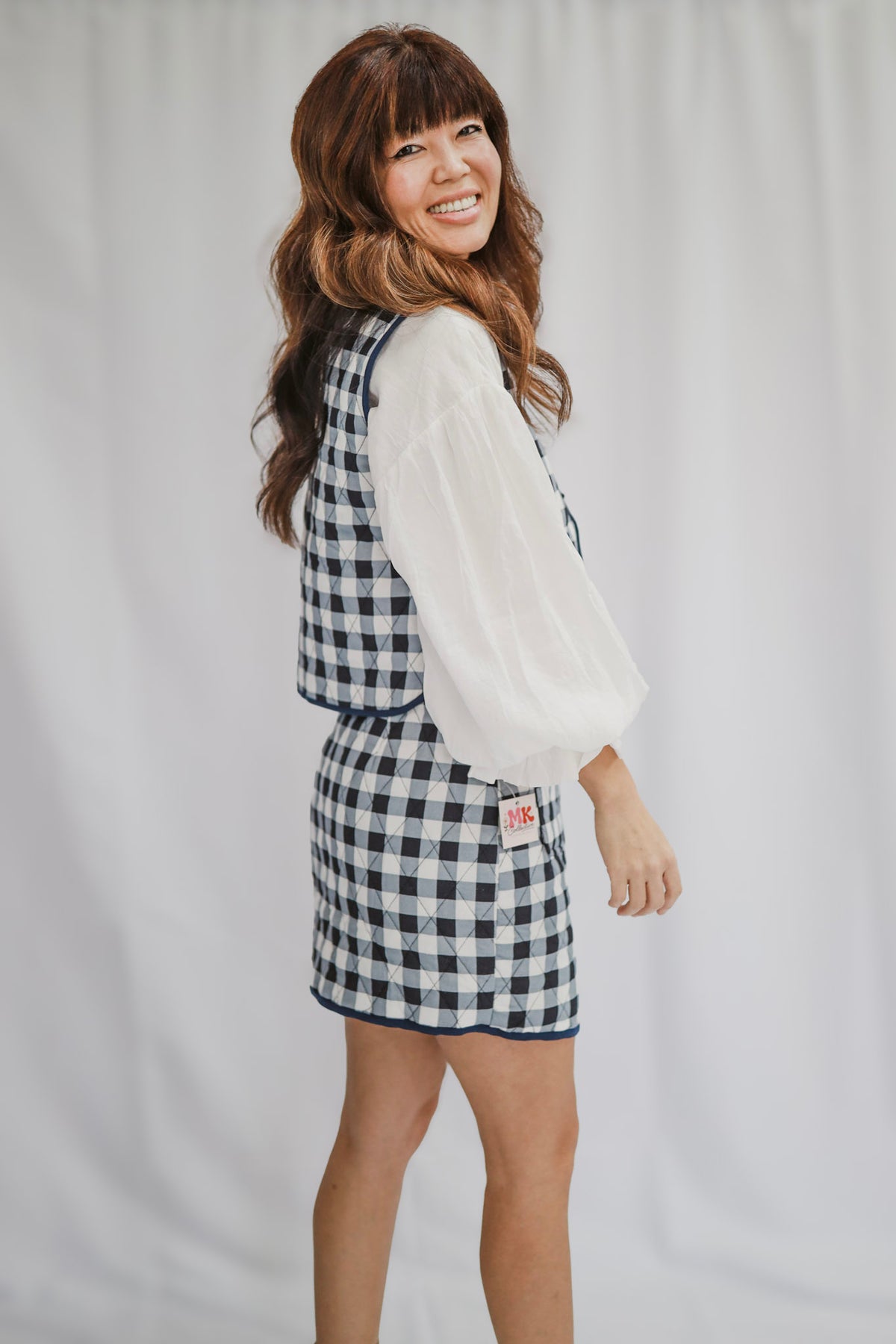 Navy & Ivory Quilted Vest Set