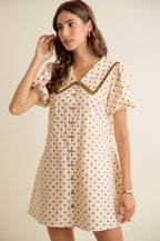 Polka Dot Peter Pan Collar Mini Dress