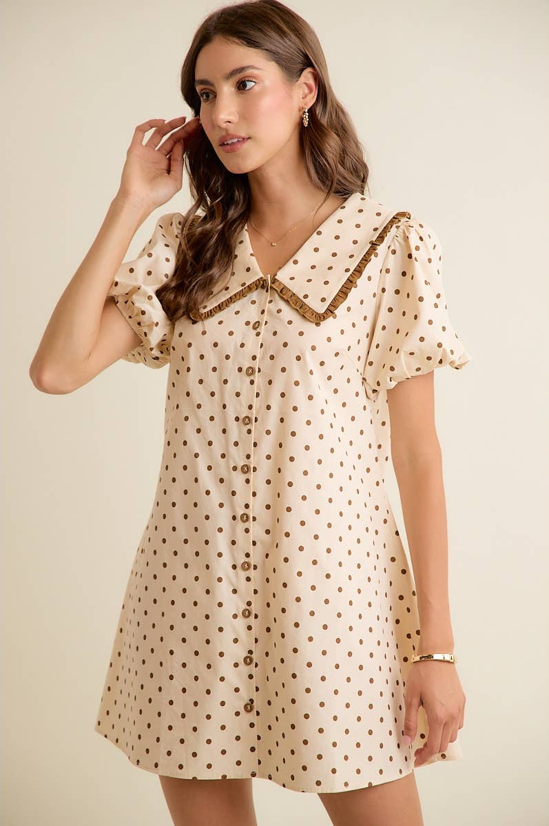 Polka Dot Peter Pan Collar Mini Dress
