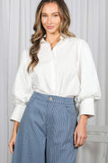 White Long sleeve big cuff