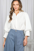 White Long sleeve big cuff