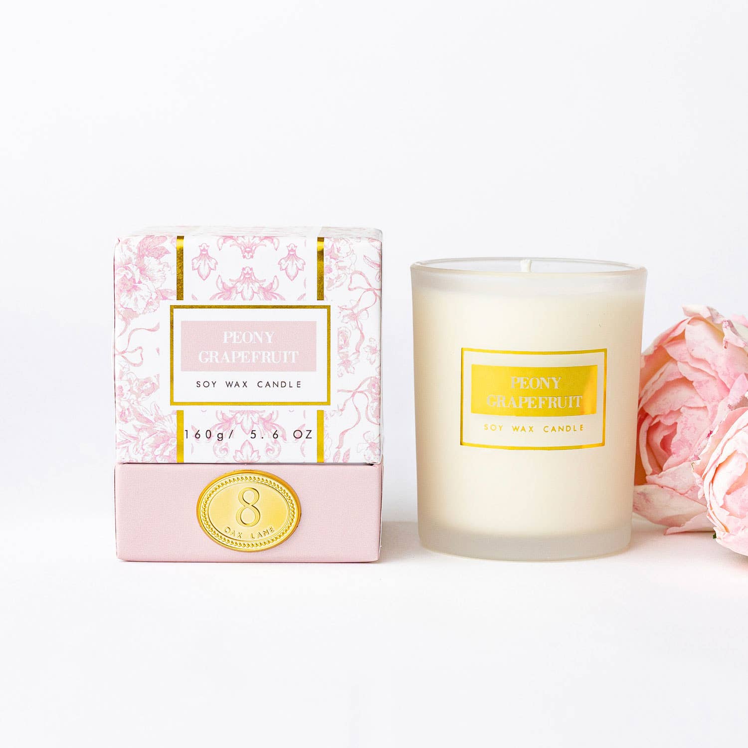 Peony Grapefruit Soy Wax Candle 5.6oz