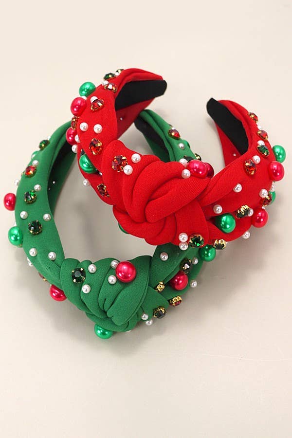 CHRISTMAS JINGLE BELL BEADED HEADBAND