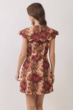 Vintage Floral Scalloped Collar Dress