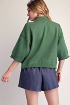 Mock Neck 3/4 sleeves Sweater