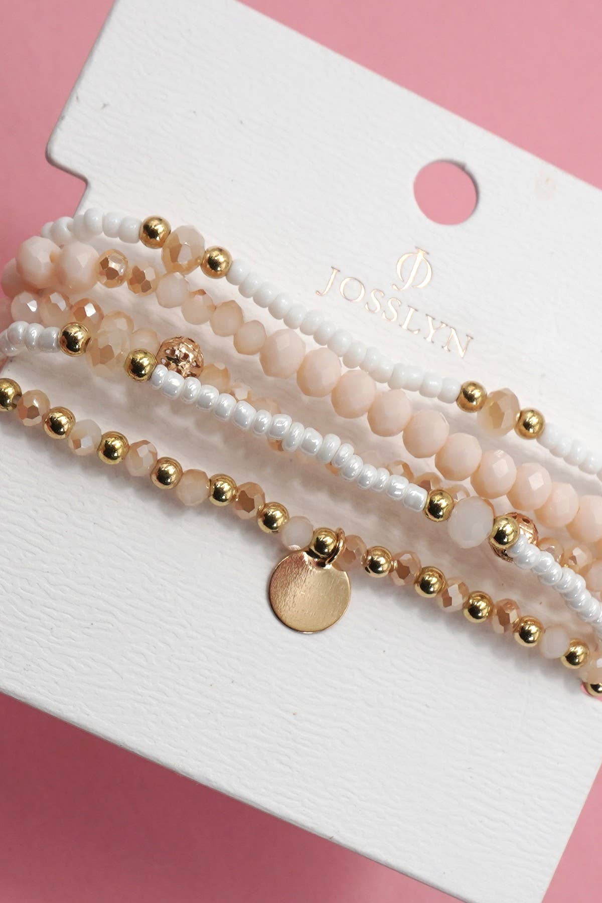 Pink Beaded Charm Stack