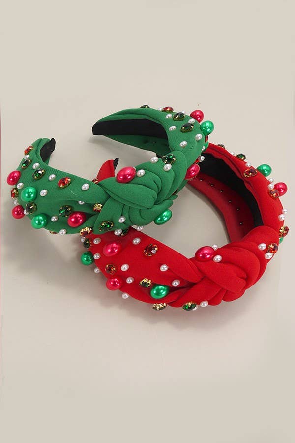CHRISTMAS JINGLE BELL BEADED HEADBAND