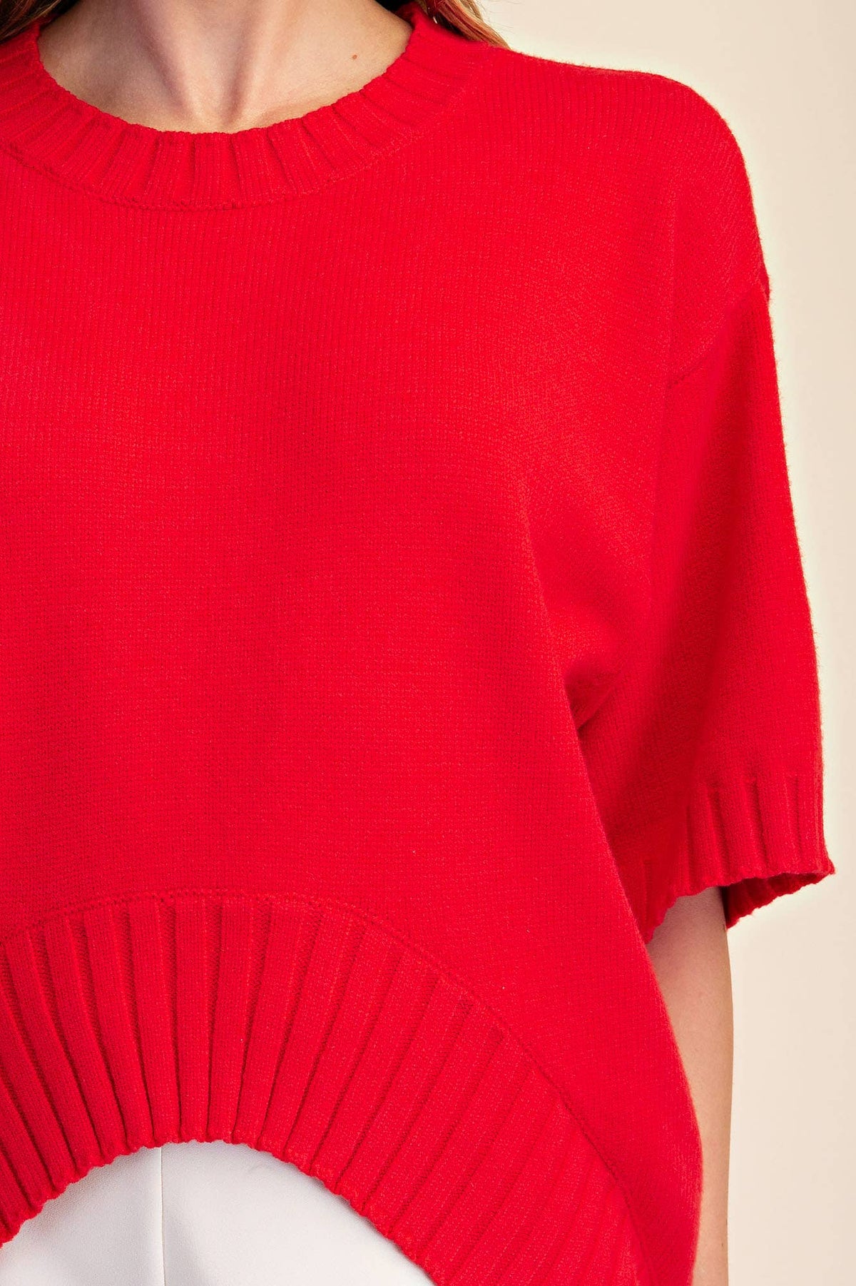 Soft Feel Asymmetric Hem Sweater