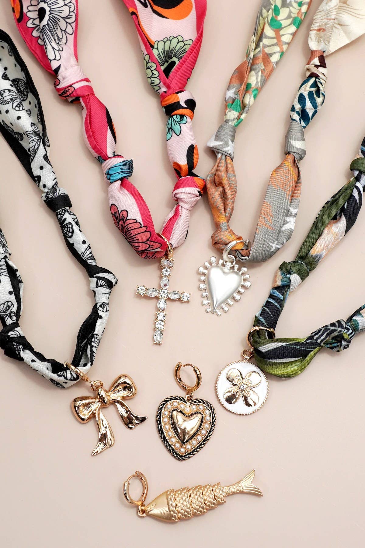 Scarf Bow Charm Necklace