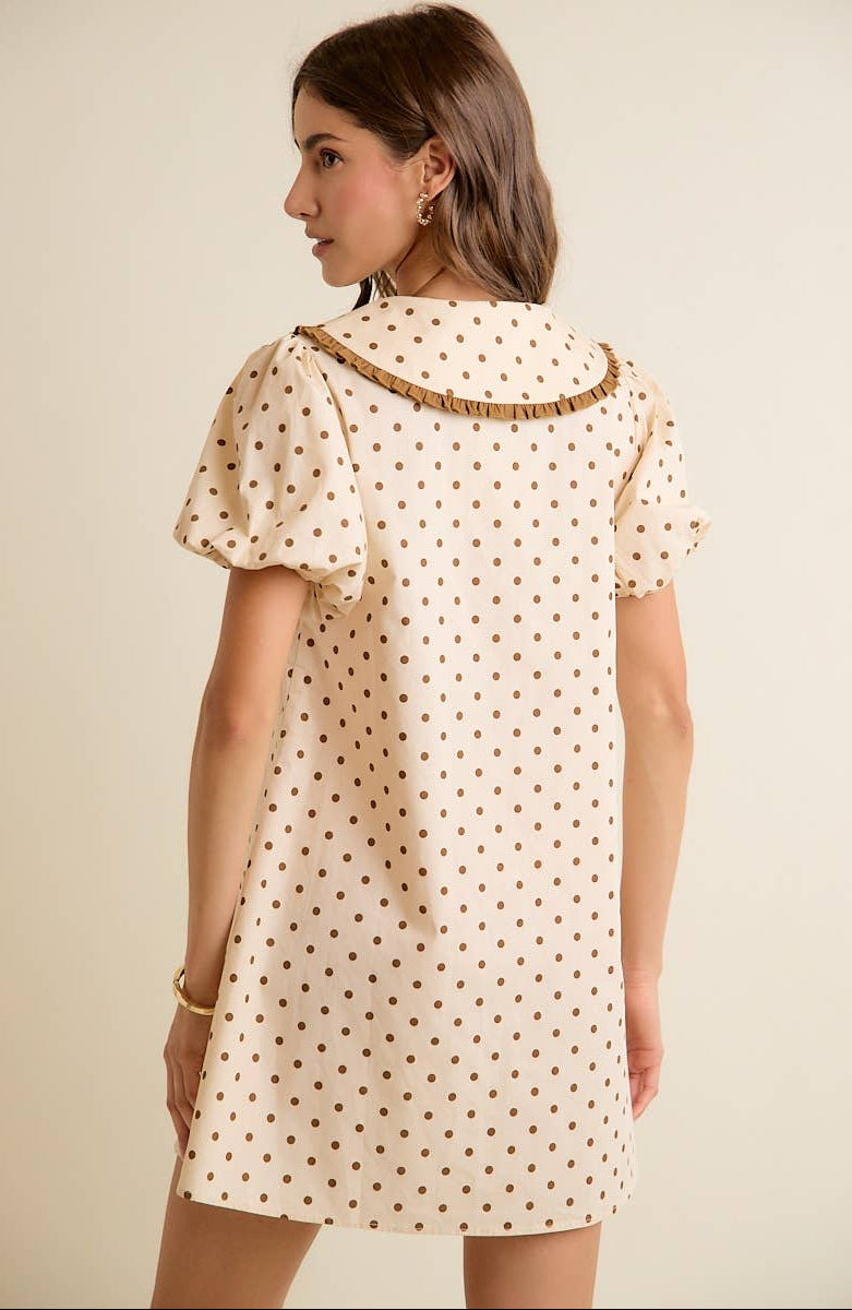 Polka Dot Peter Pan Collar Mini Dress